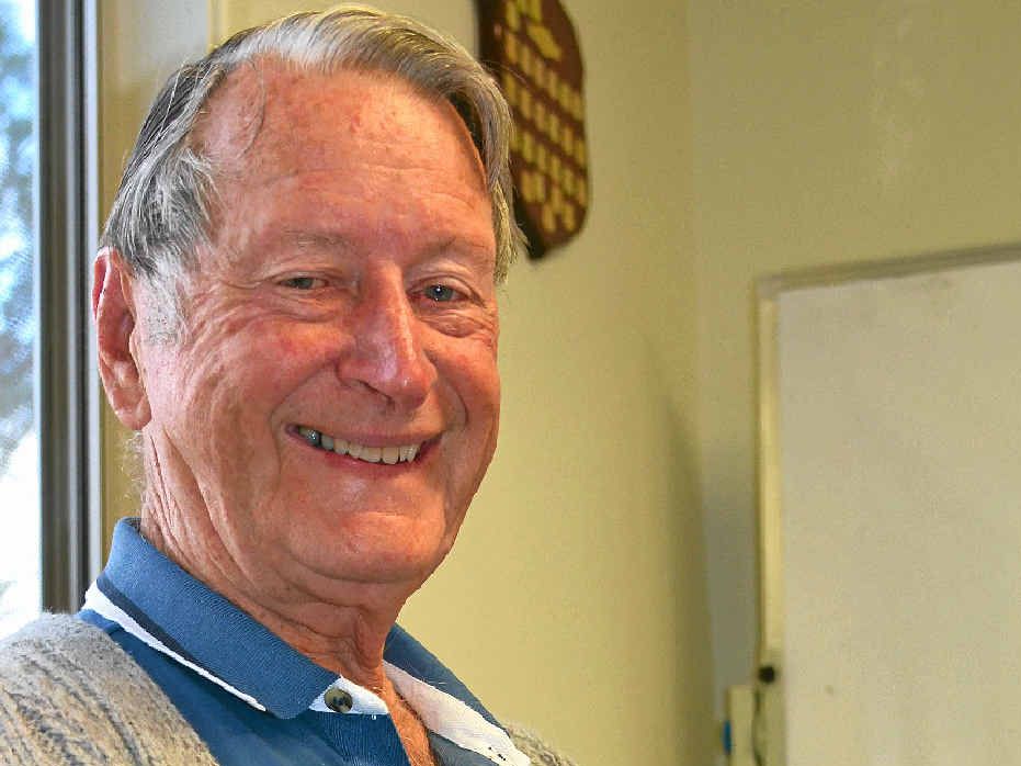 FUN AT HAND: Founding president of the Warwick Bridge Club Neil Bonnell has been playing the popular card game for 40 years.